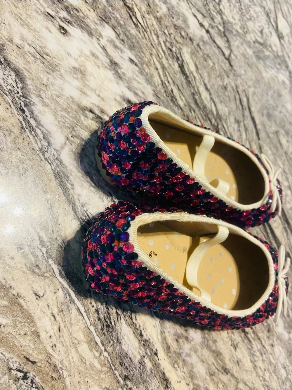 Cat & Jack Pink and Blue Sequin Kids Moccasins